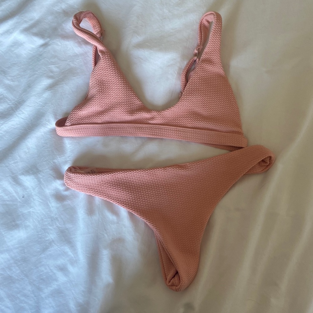 Zaful Bikini Pink Textured Small